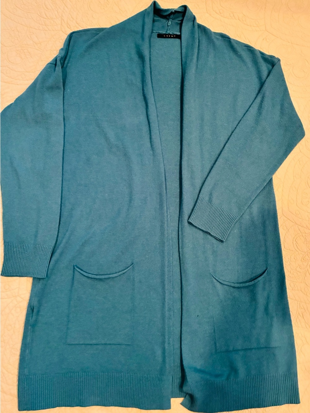 Cyrus Teal Lightweight Open Cardigan